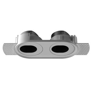 2 Kopf einstellbare randlose ovale Leuchte GU10 MR16 Leuchte
