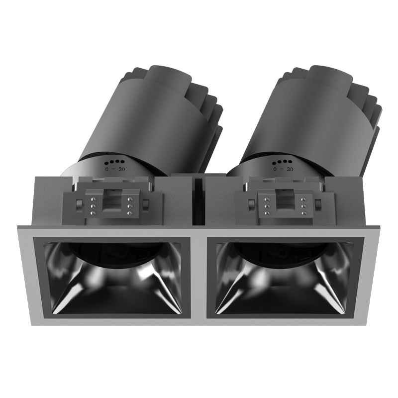 Accesorio de iluminación de 2 cabezales GU10 MR16 Tama?o del orificio del accesorio 163 * 82 mm Negro