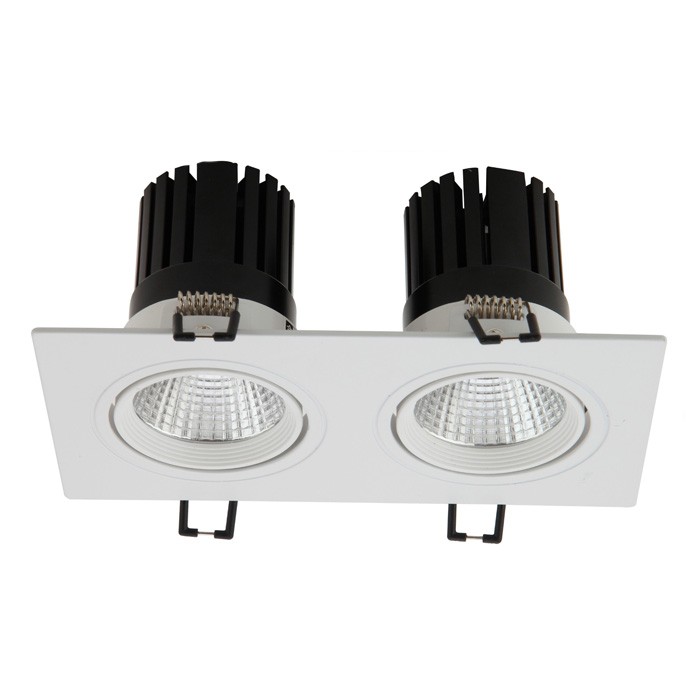 LED Two Head 2*7W 2*10W 2*15W Flat Type Recessed Grille Light