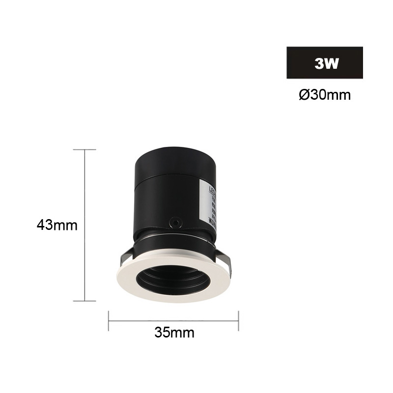 mini COB downlight cut size 35mm 3W