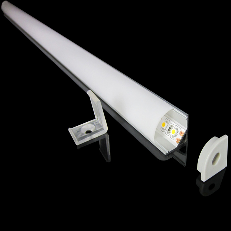 Lampada de armário de canto de alumínio em forma de v 16*16mm tira linear led barra de luz para móveis luz de guarda-roupa