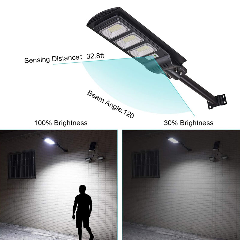 Lampada de rua solar fina à prova d'água IP67 de economia de energia 30 W 60 W 90 W 120 W 150 W Luzes solares LED