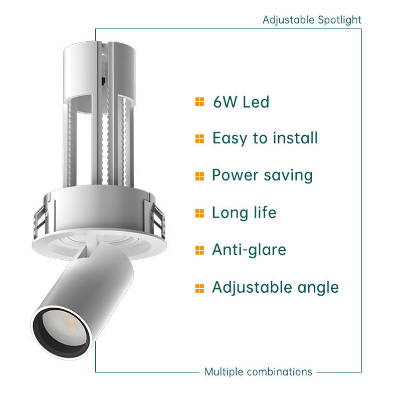 LED Stretch Adjustable Recessed Spotlight Ceiling lamp Pull Down project lights