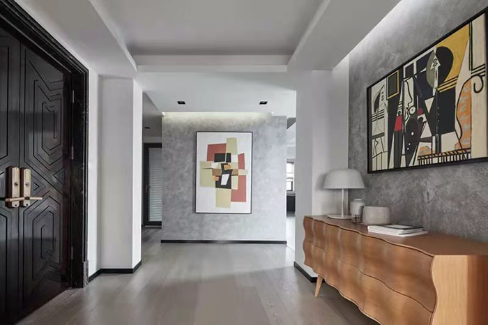 Hallway space: linear lamps with atmosphere and sense of story