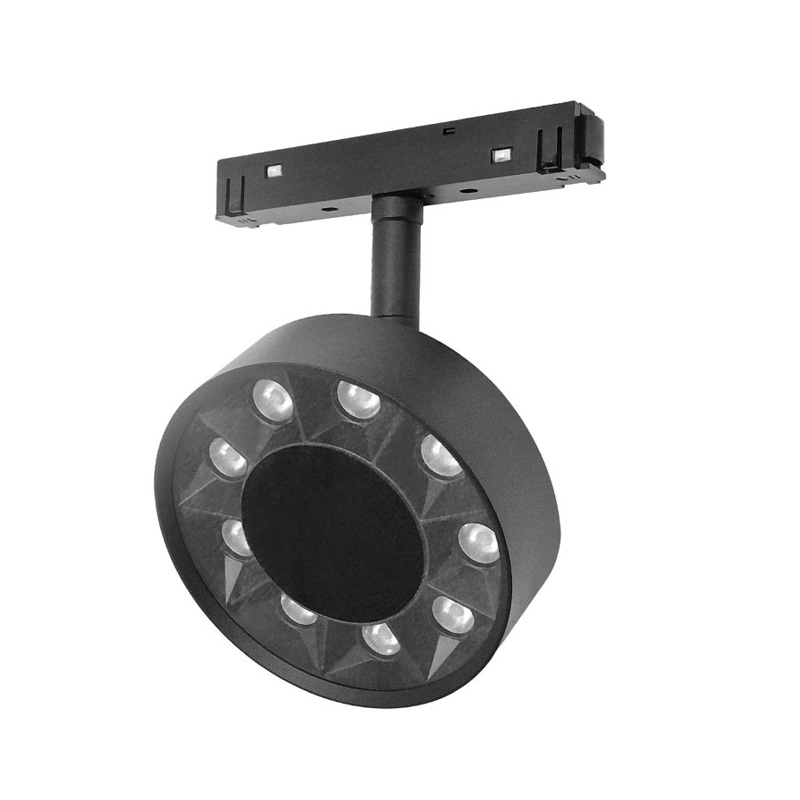 9W 48V CRI90Ra Magnetsauger-Spot-Licht-Oberfl?chen-LED-Grill-Licht-runde Form-Magnet-Schienen-Licht