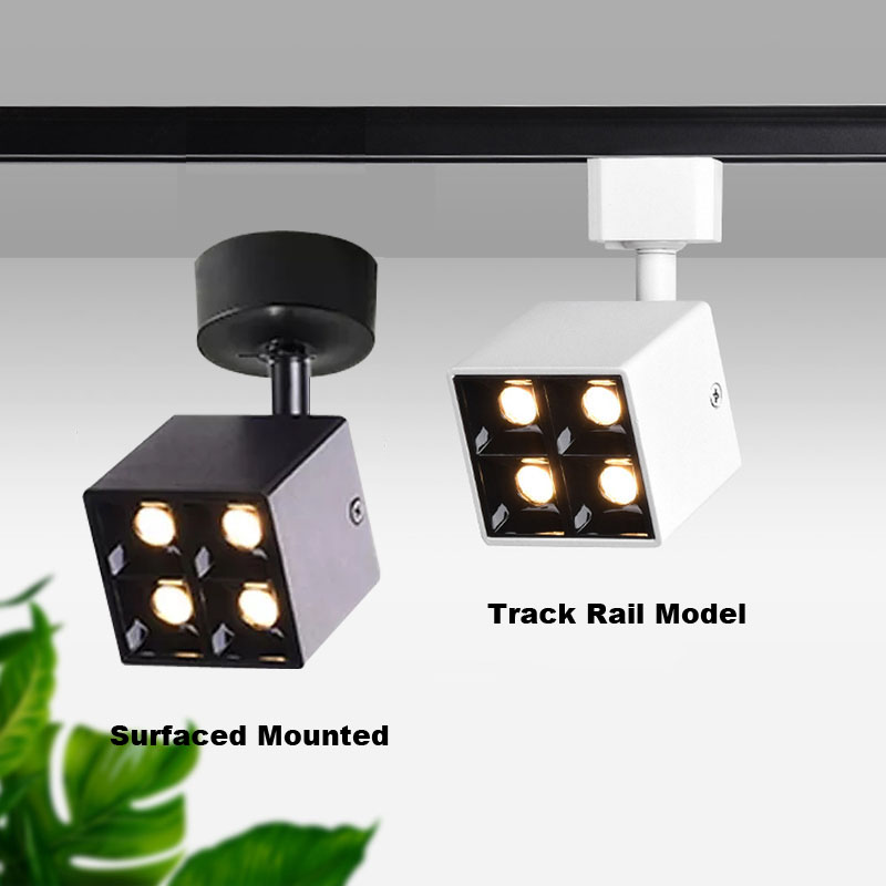 8W LED vierkante draaibare magneetrailverlichting 7W COB verstelbare plafondspot