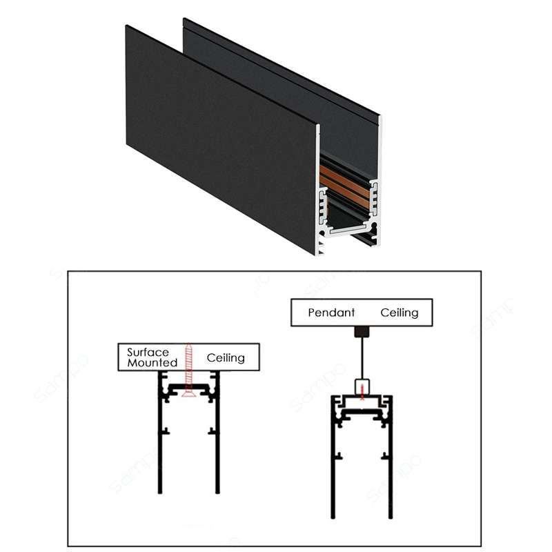 एलईडी चुंबकीय ट्रैक रेल पावर कनेक्टर और सहायक उपकरण