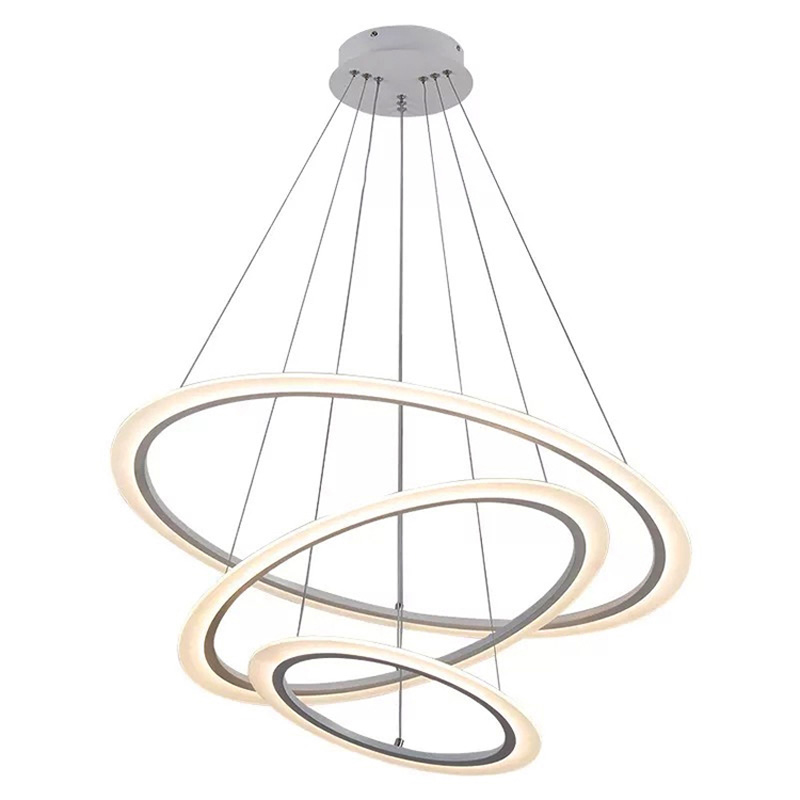 Simple Hanging Decorative Luxury Acrylic Ceiling Light Single Pendant Circle Chandeliers Lamp