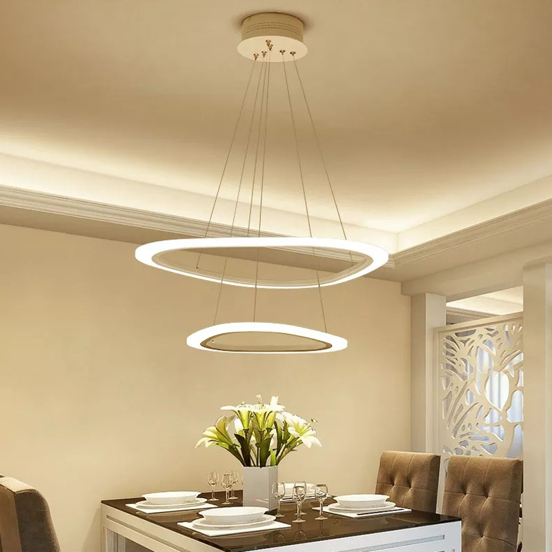 Simple Hanging Decorative Luxury Acrylic Ceiling Light Single Pendant Circle Chandeliers Lamp