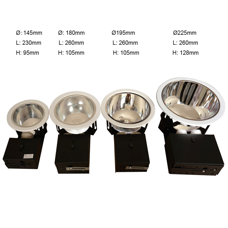 Horizontal Type Traditional E27 Downlight Fitting With Fluorescent PLC Bulb