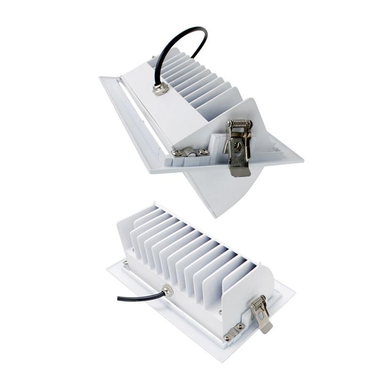 30W50W Rectangular Adjustable LED Downlight Big Power Recessed Ceiling Spot Flood light
