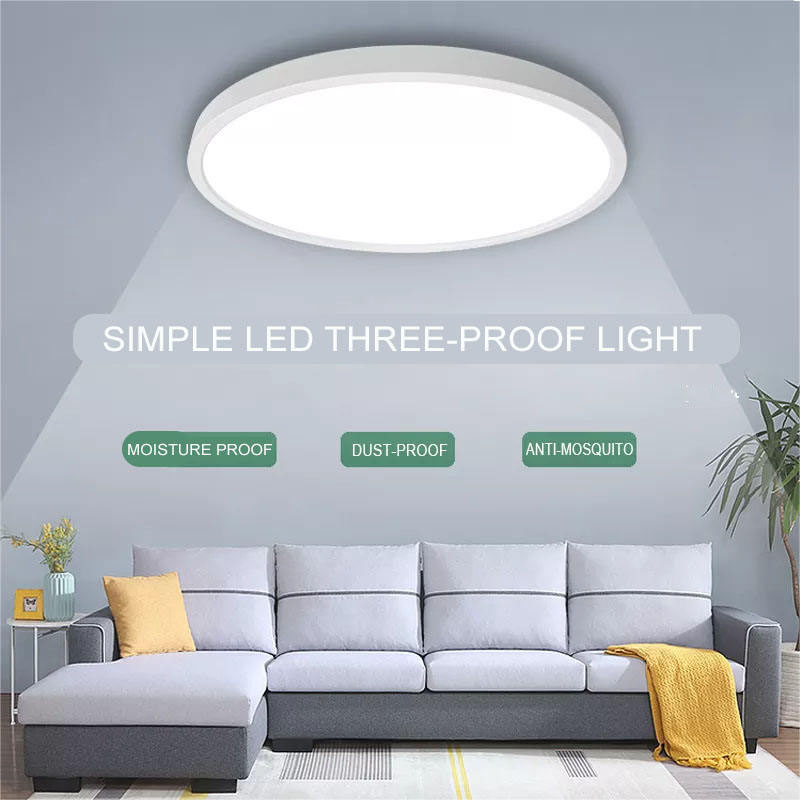 Simple LED Bedroom Light Moisture-Proof and Insect-Proof Three-Proof Ceiling Light Round Balcony Ceiling Light