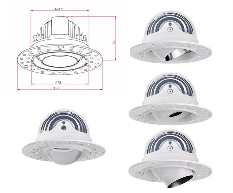 Embedded ceiling spot downlight 360 Degrees
