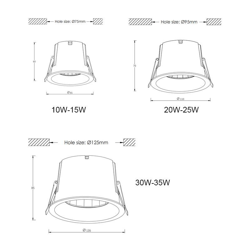 High Brightness Commercial Anti-dazzl Ceiling Downlight