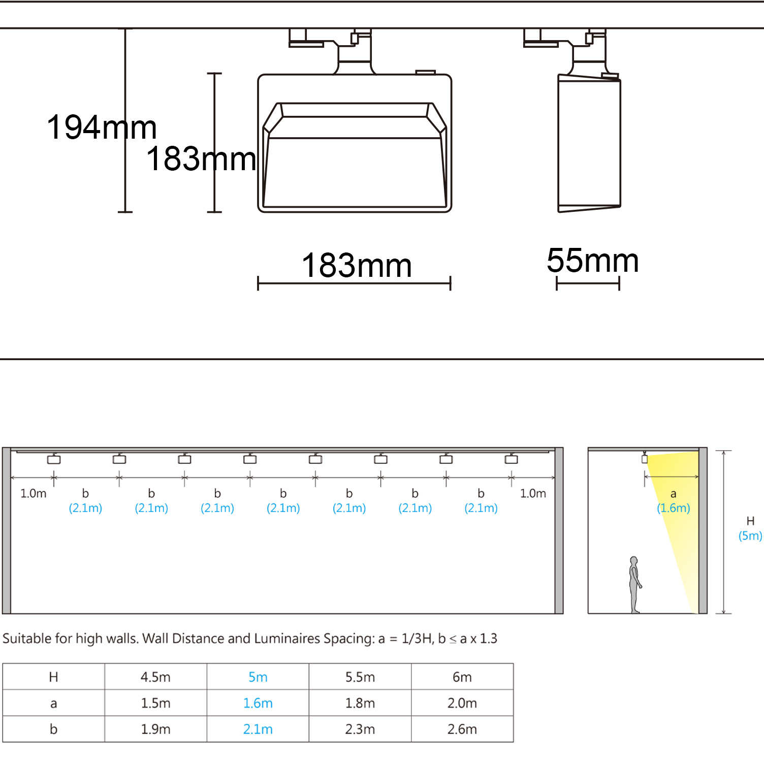wall washer Luminaires Track Light