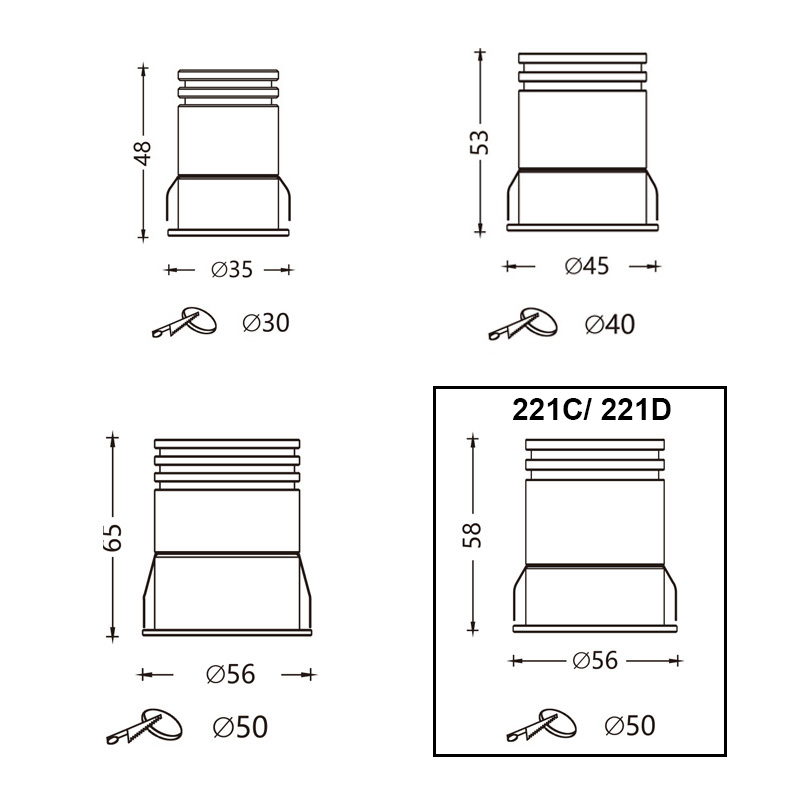 Aluminum Recessed Downlight