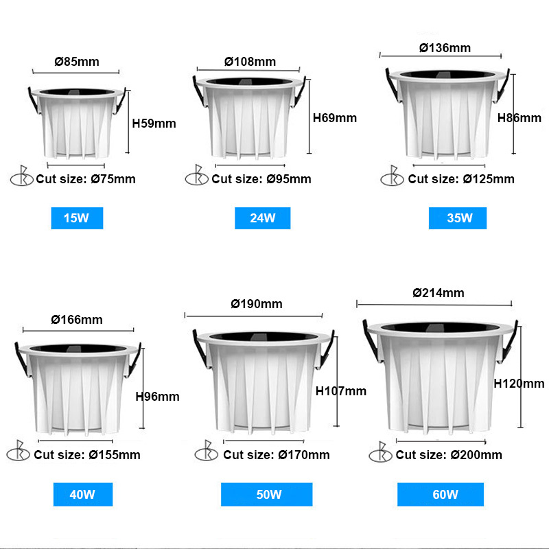 IP65 Waterproof Aluminum Recessed Downlight