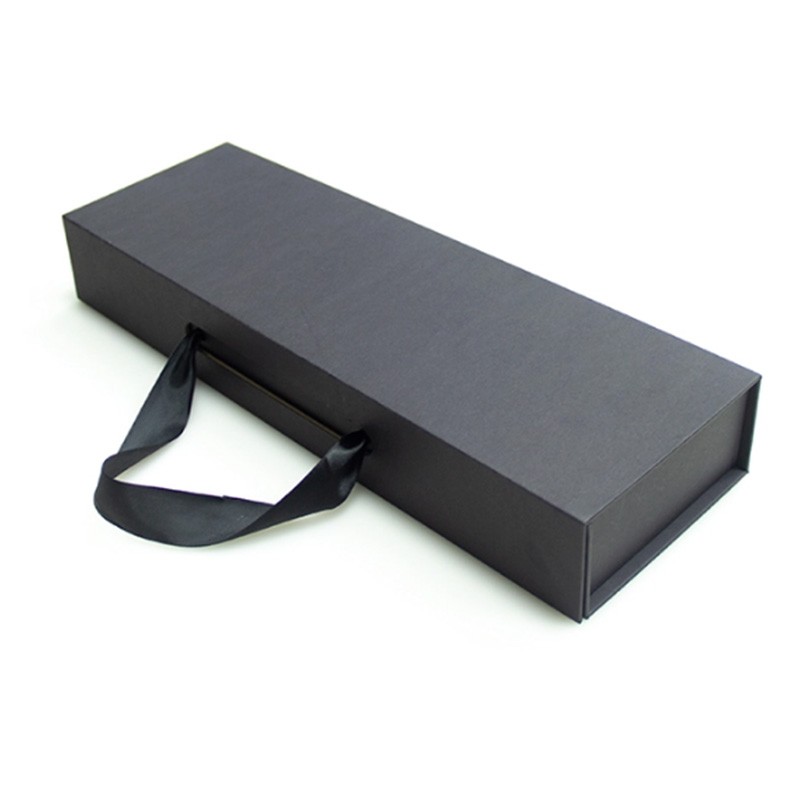 Lipat Black Paper Flat Packing Kotak Hadiah Dicetak