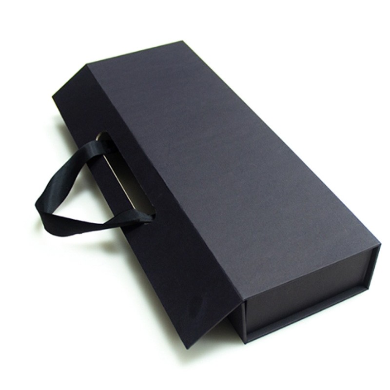 Folding Black Paper Flat Packing Gift Box Printed