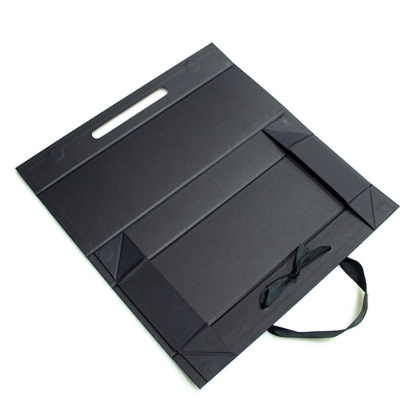 Folding Black Paper Flat Packing Gift Box Printed