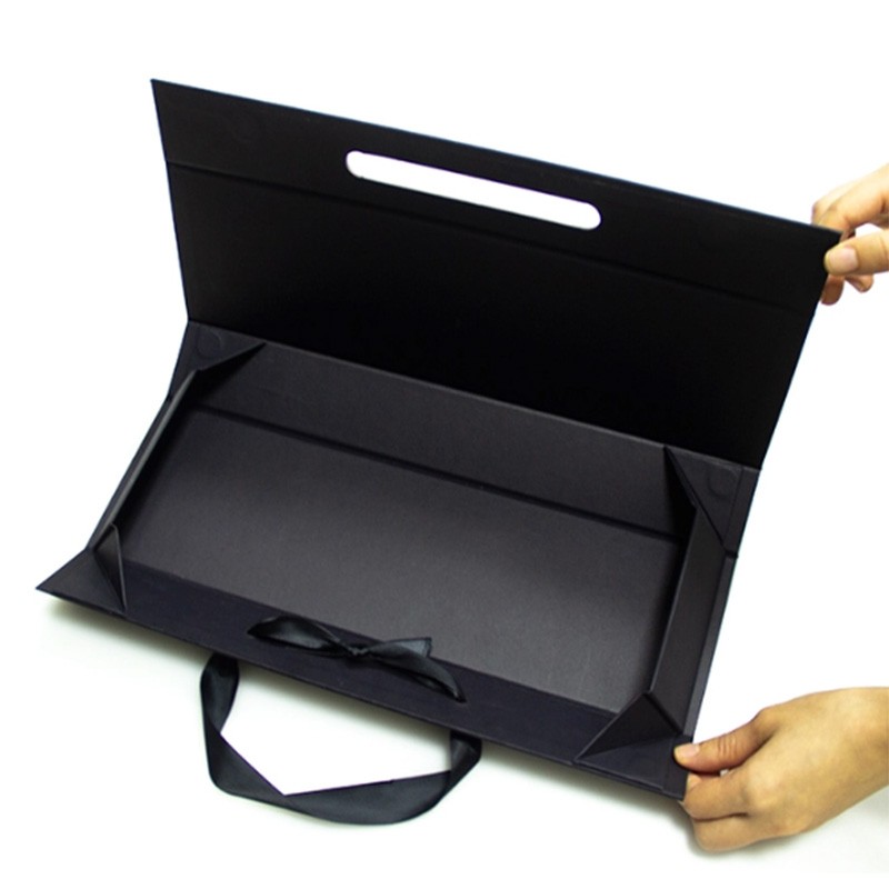 Folding Black Paper Flat Packing Gift Box Printed