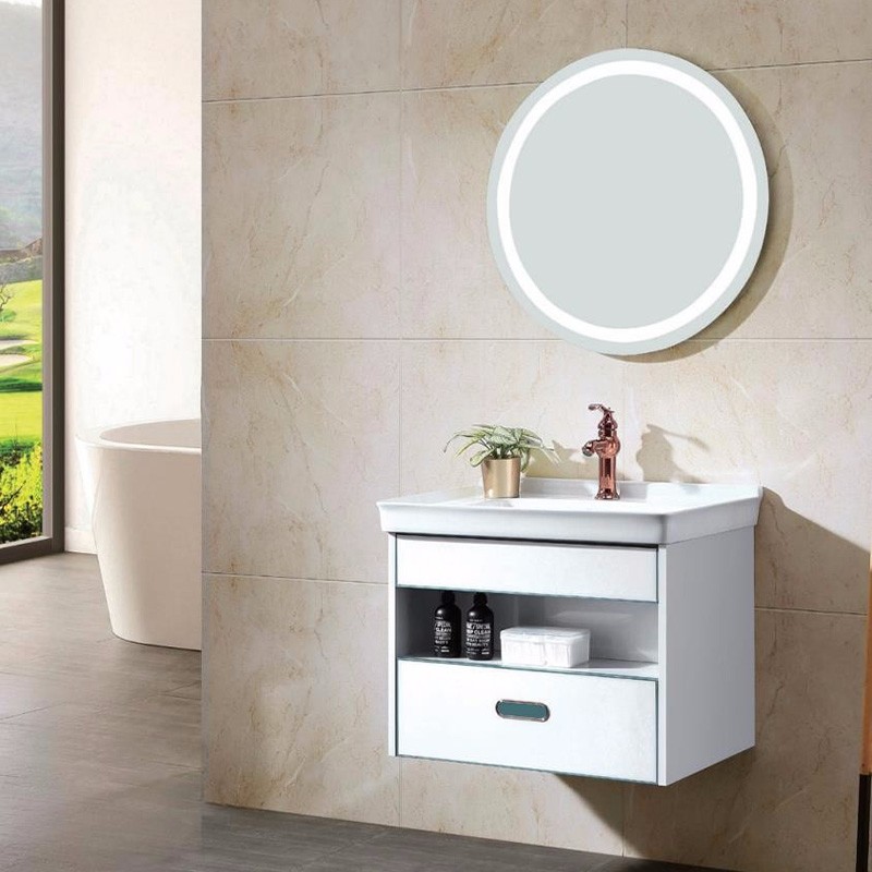 Meuble de meuble-lavabo de salle de bains avec lavabo mural flottant en MDF