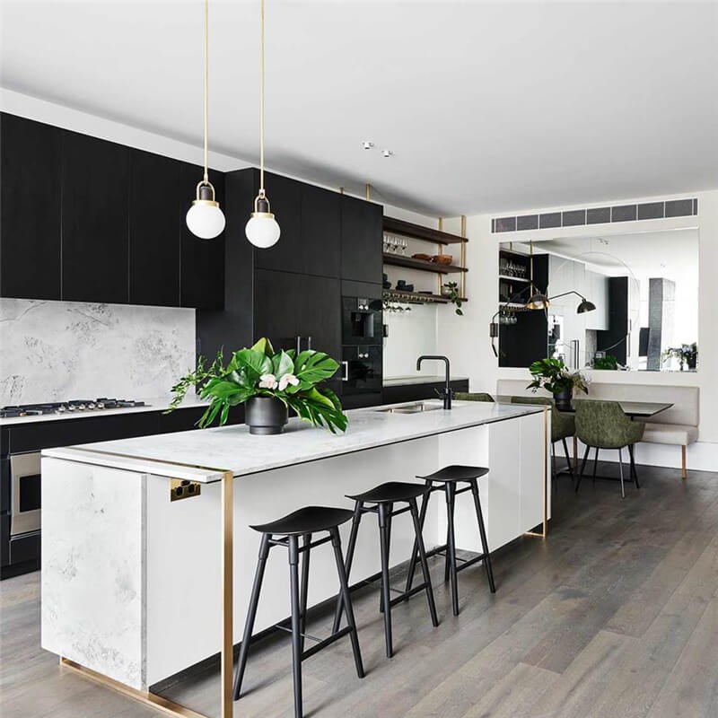 Black Paint High Glossy Kitchen Cabinets