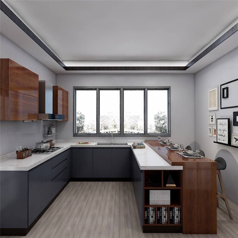 Model Open Home L Shaped Kitchen Design