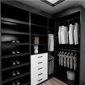 Black Double Mirrored Wardrobe With Drawers