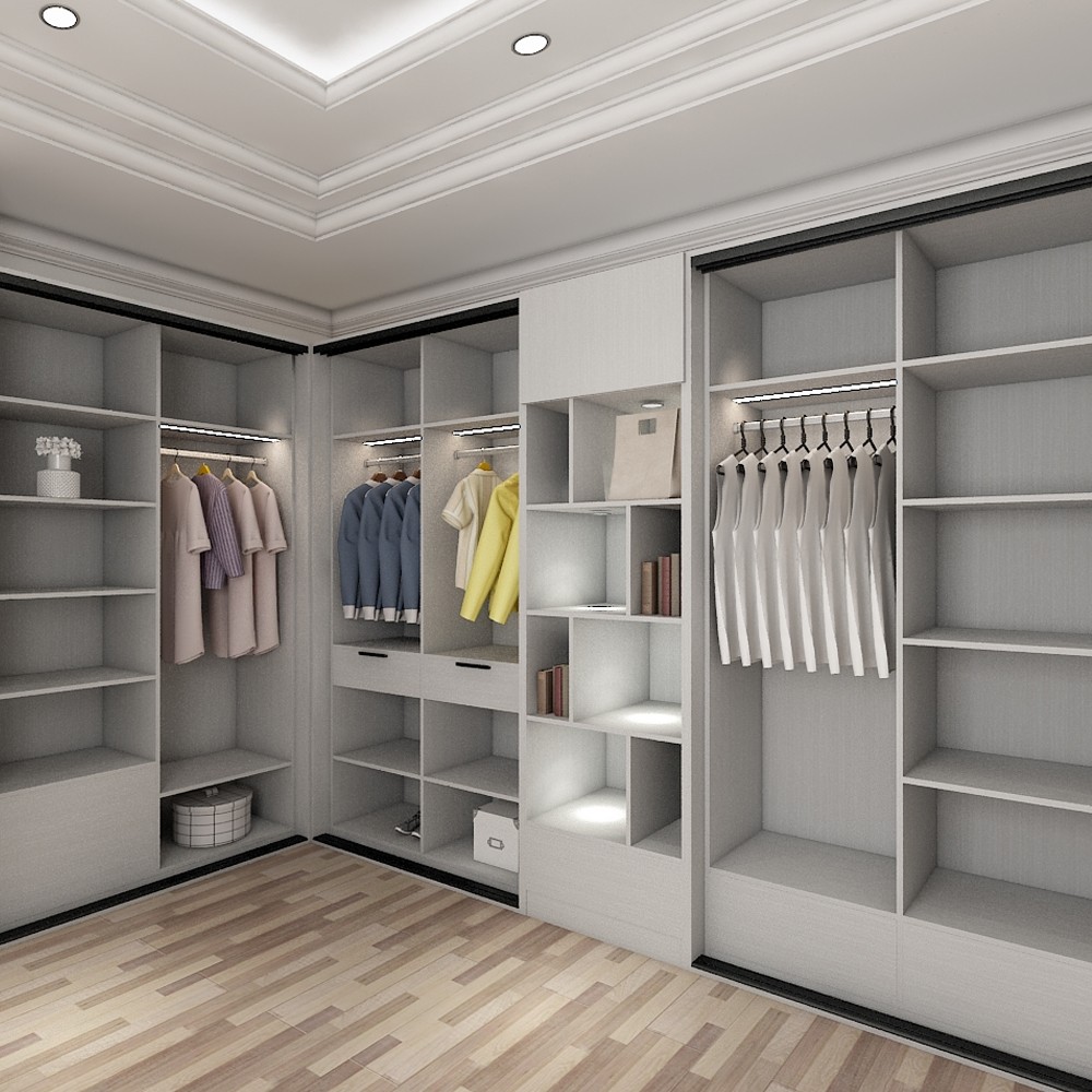 White Freestanding Fitted Wardrobe With Shelves