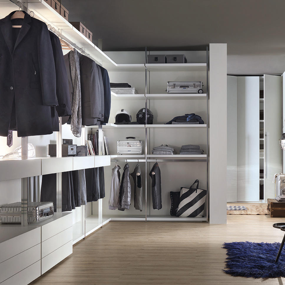white wardrobe with shelves
