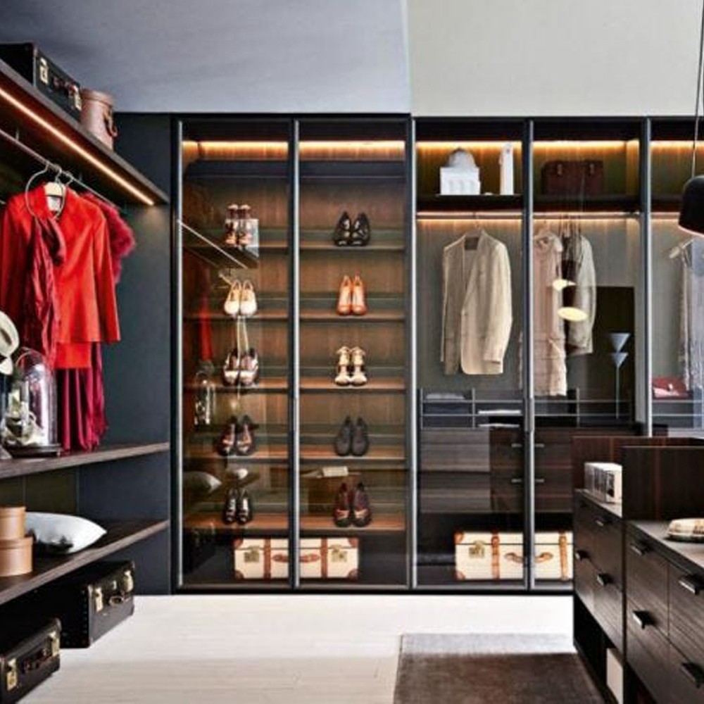 Gray Espresso Modern Clothing Wardrobe Closet