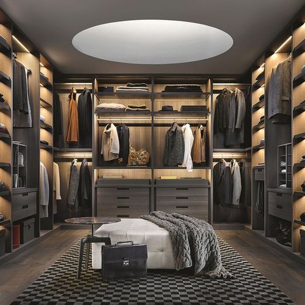 Gray Espresso Modern Clothing Wardrobe Closet