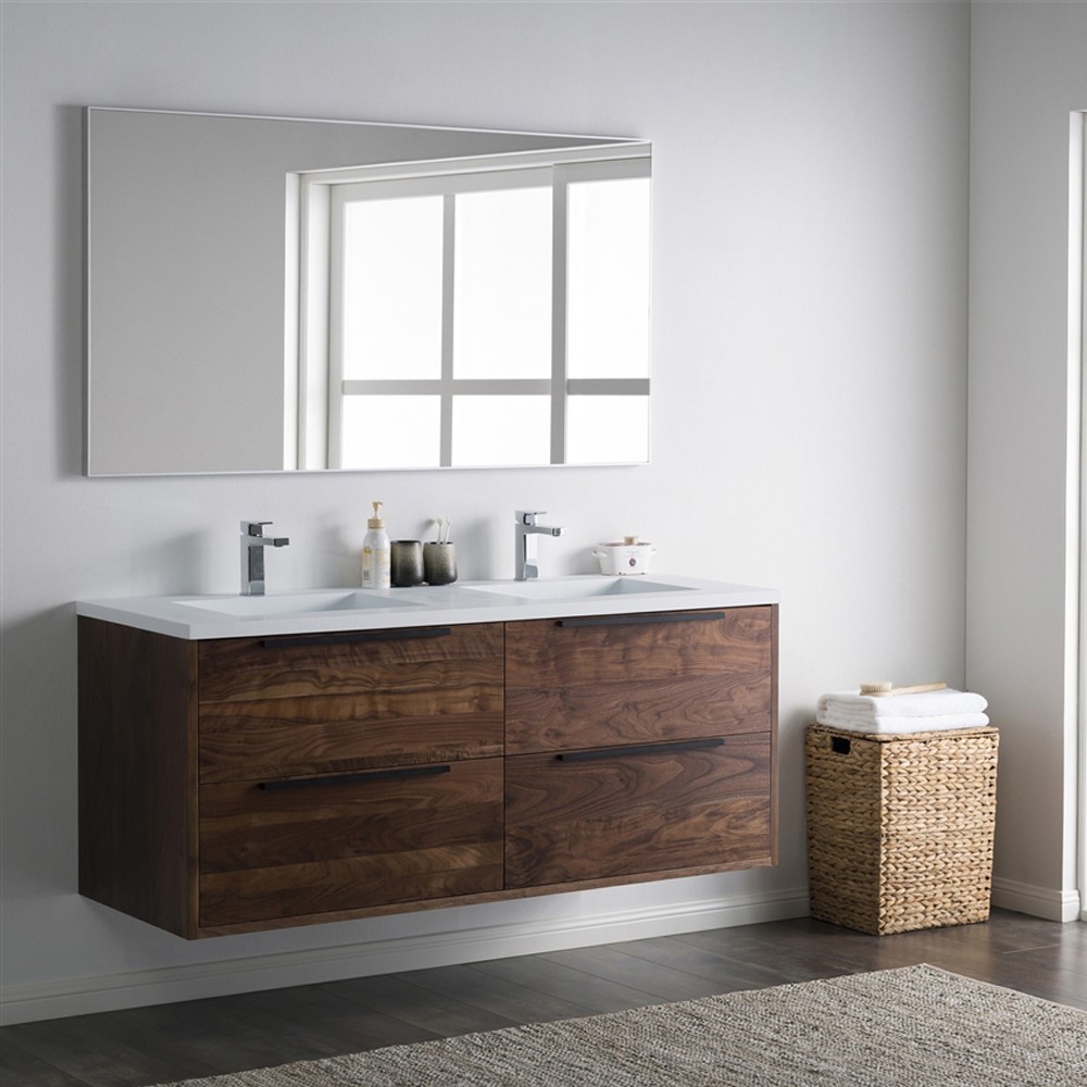 Oak Wooden Powder Bath Room Vanity With Top