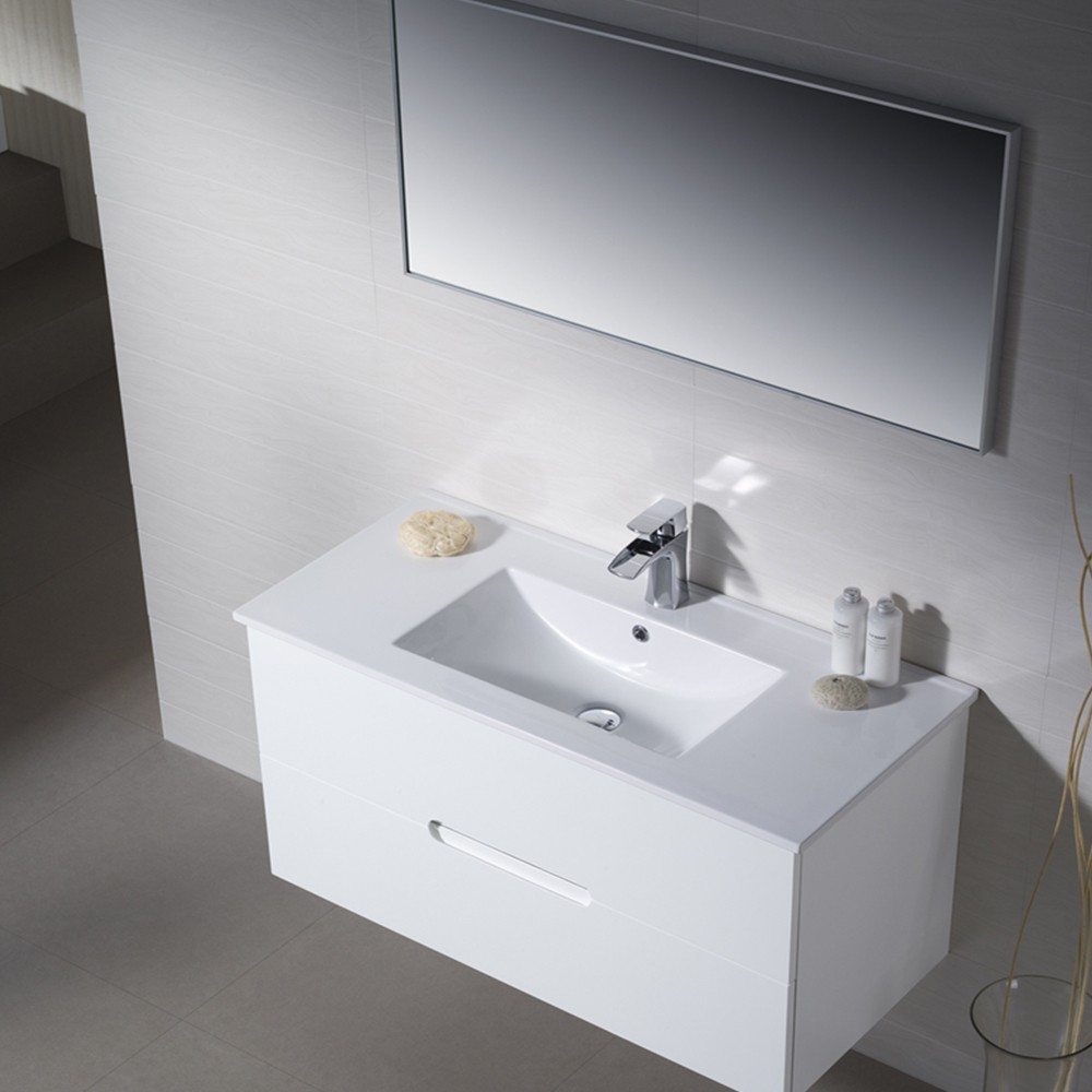 Single Small White Bathroom Vanities With Tops