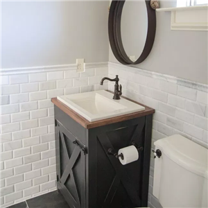 Modern Restroom Corner Bathroom Vanity