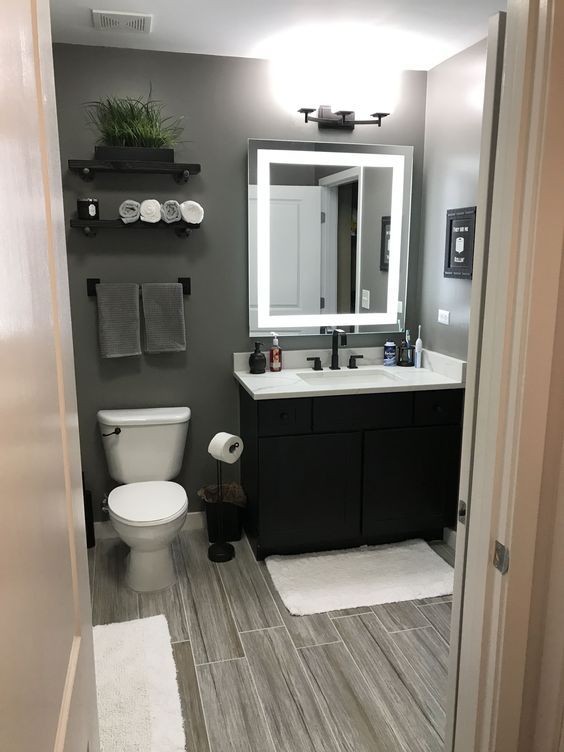 Modern Restroom Corner Bathroom Vanity