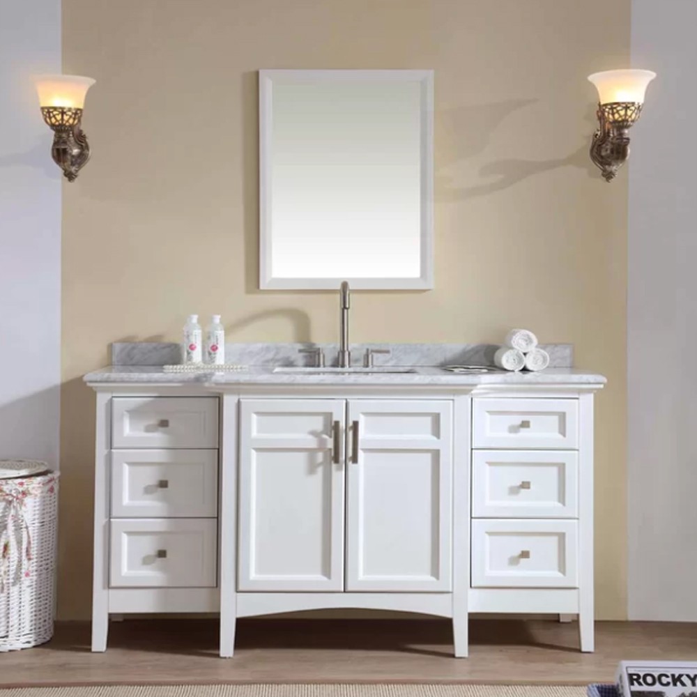 Supply White Restroom Bathroom Sink Vanity Cabinet Factory Quotes - OEM