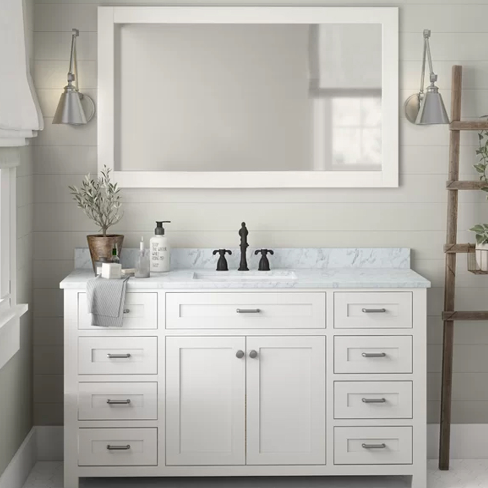 Supply White Restroom Bathroom Sink Vanity Cabinet Wholesale Factory