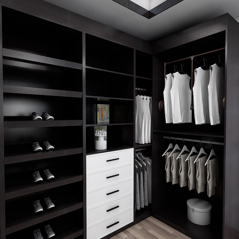 Extra Wide Solid Pine Black Bedroom Wardrobe