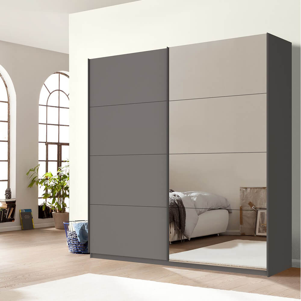 Small Width White Wardrobe With Mirror
