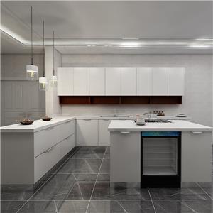 Chinese White Glass Front Kitchen Cabinets