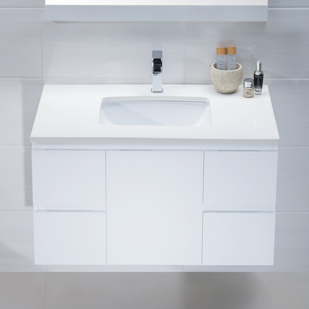 Maliit na White Bathroom Sink Vanity Cabinets