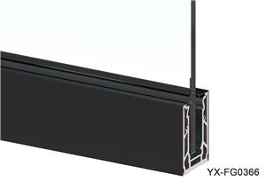ALUMINUM CHANNEL FG0366 FRAMELESS GLASS SYSTEM