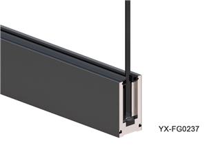 ALUMINUM CHANNEL FG0237 FRAMELESS GLASS SYSTEM