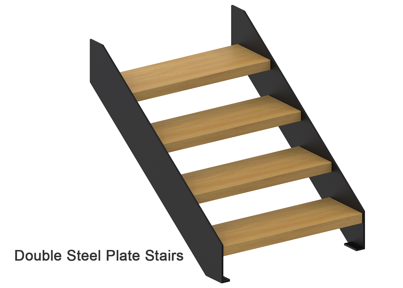 Escaleras de placa de acero doble