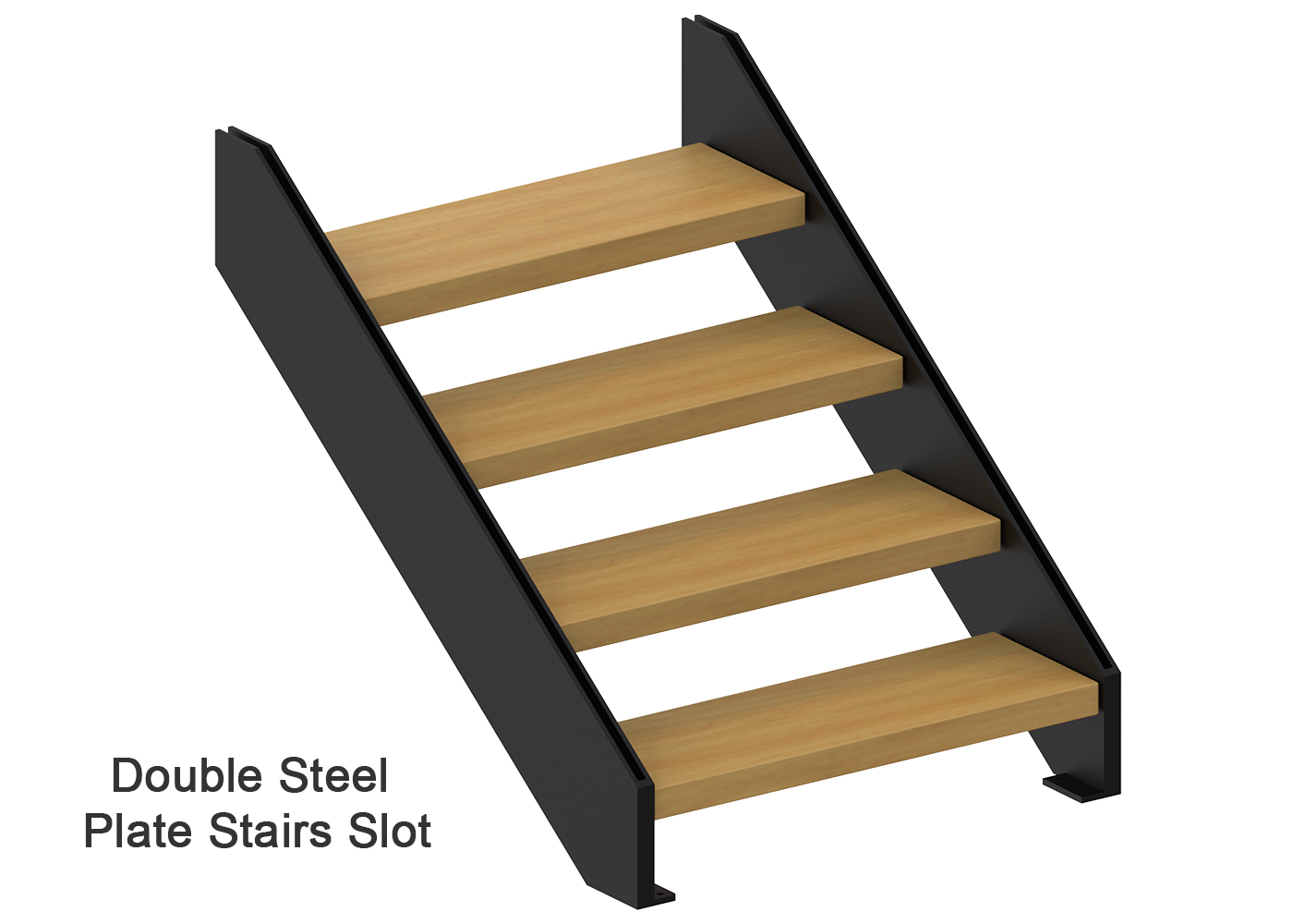 Doppelter Stahlplatten-Treppenschlitz