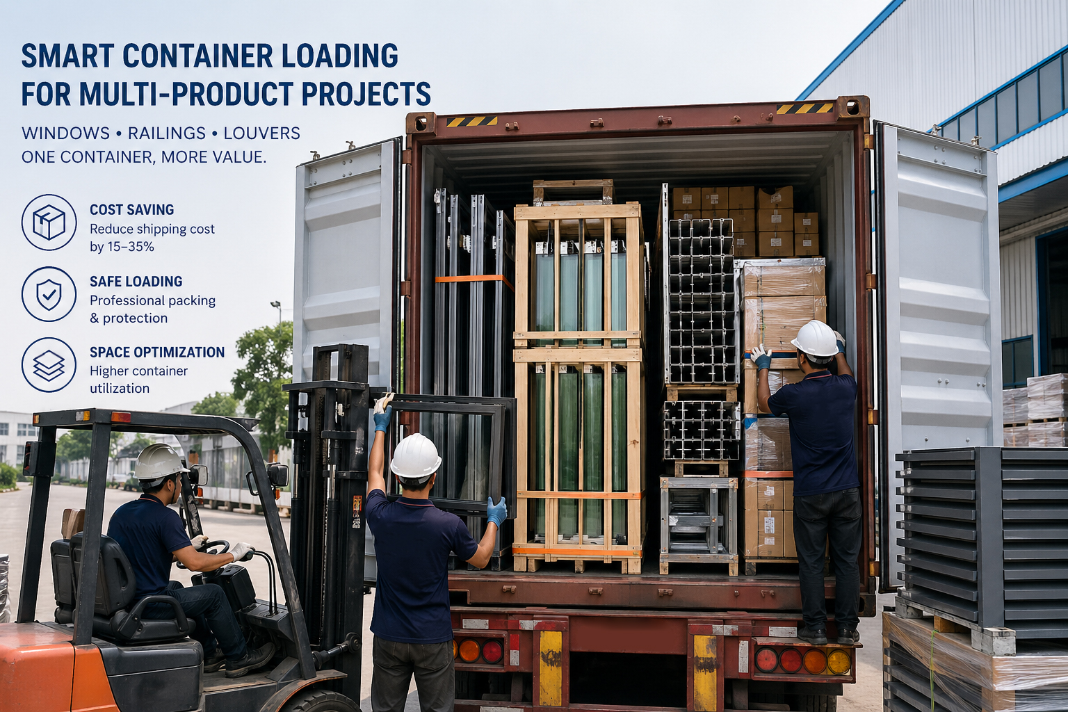 Mixed Container Loading for Construction Projects | Save 30% Shipping Cost