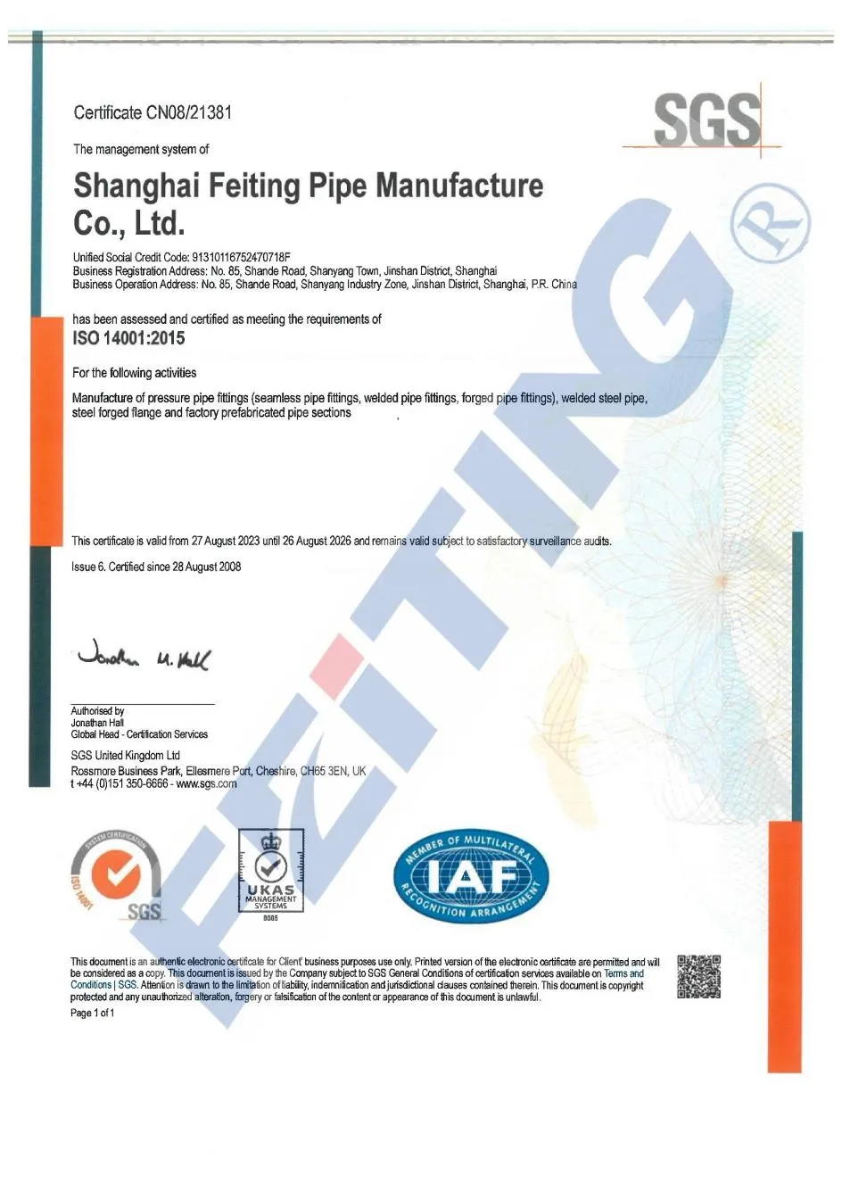 ISO 14001:2015:2015 adalah standar internasional untuk industri makanan dan minuman.