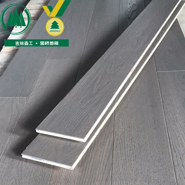Oak Grey Wire Brushed Multilayer Engineered Flooring
